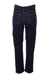 Product shot of the Stella Straight Leg Jeans in colour Indigo (Blue), from the back