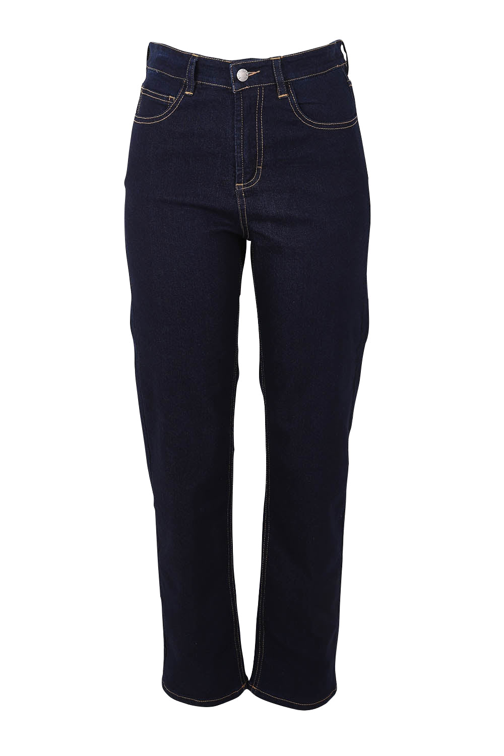 Product shot of the Stella Straight Leg Jeans in colour Indigo (Blue), from the front