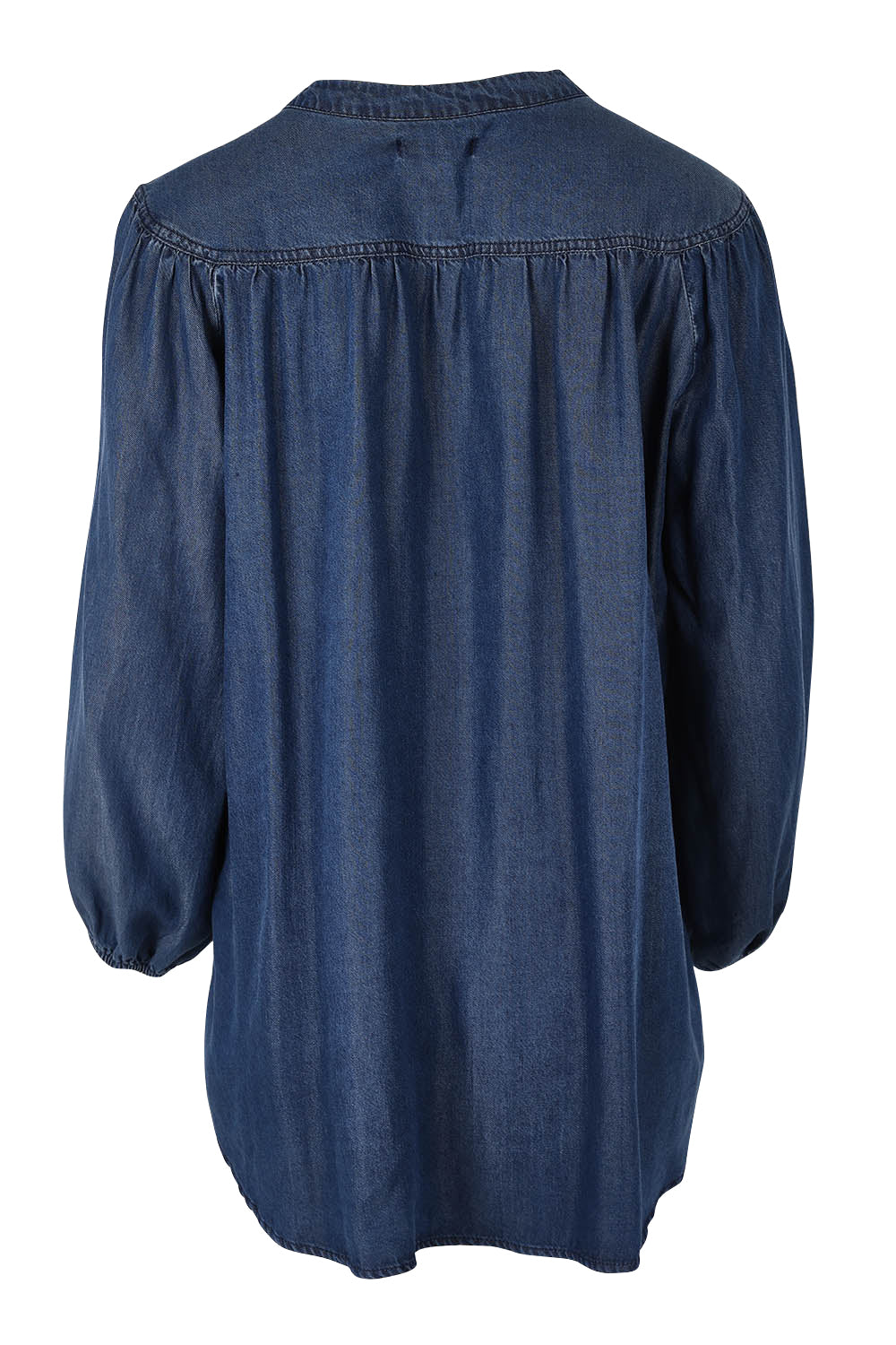 Product shot of the London Lyocell Blouse in colour Darkindigo (Blue), from the back