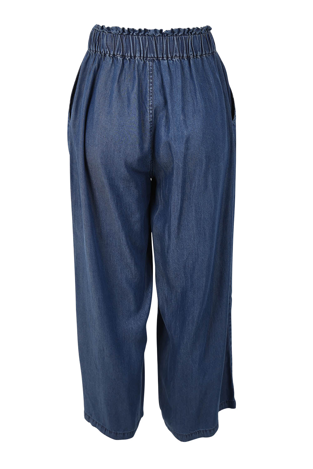 Product shot of the Rio Lyocell Relaxed Pant in colour Darkindigo (Blue), from the back