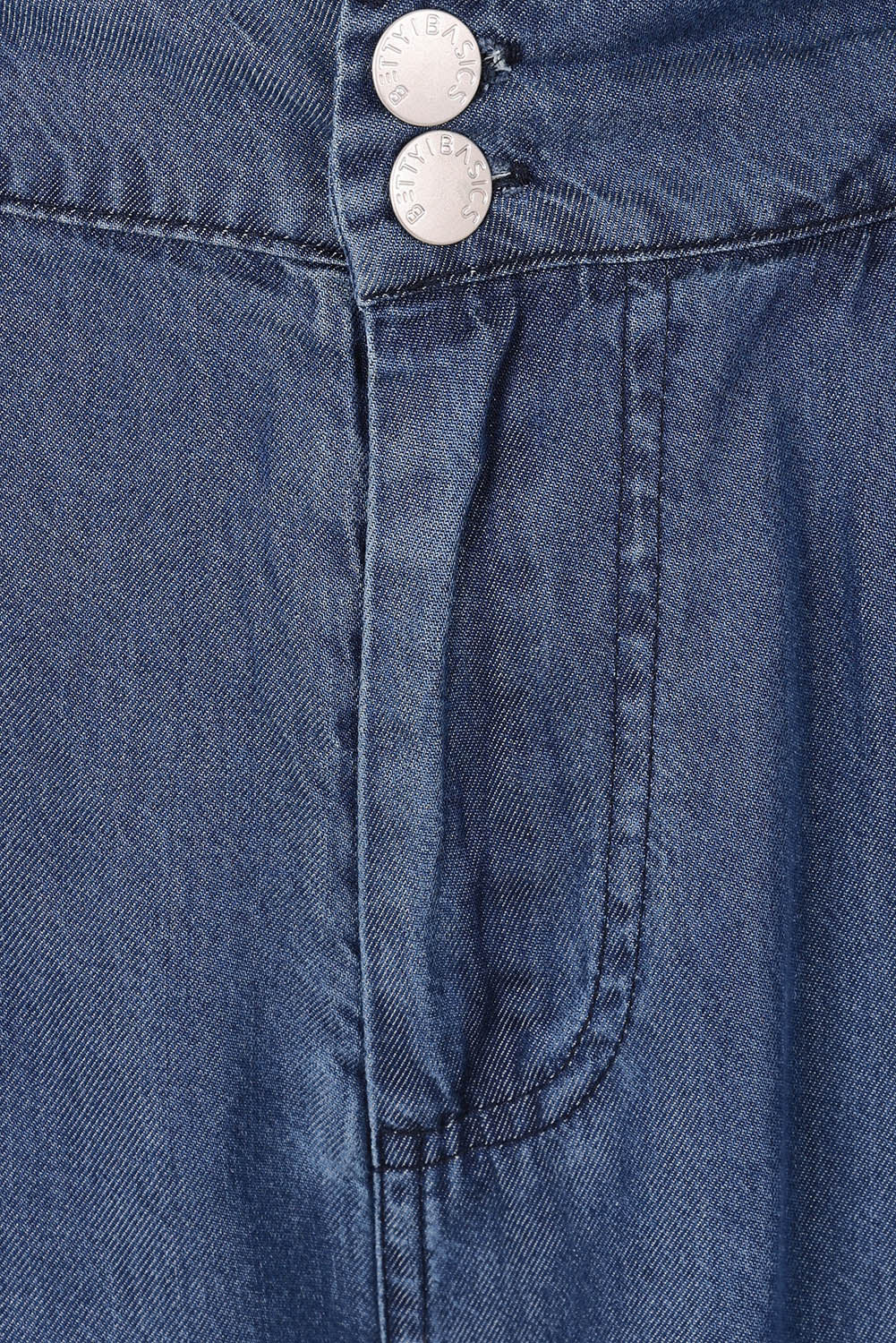 Product shot of the Rio Lyocell Relaxed Pant in colour Darkindigo (Blue), detail