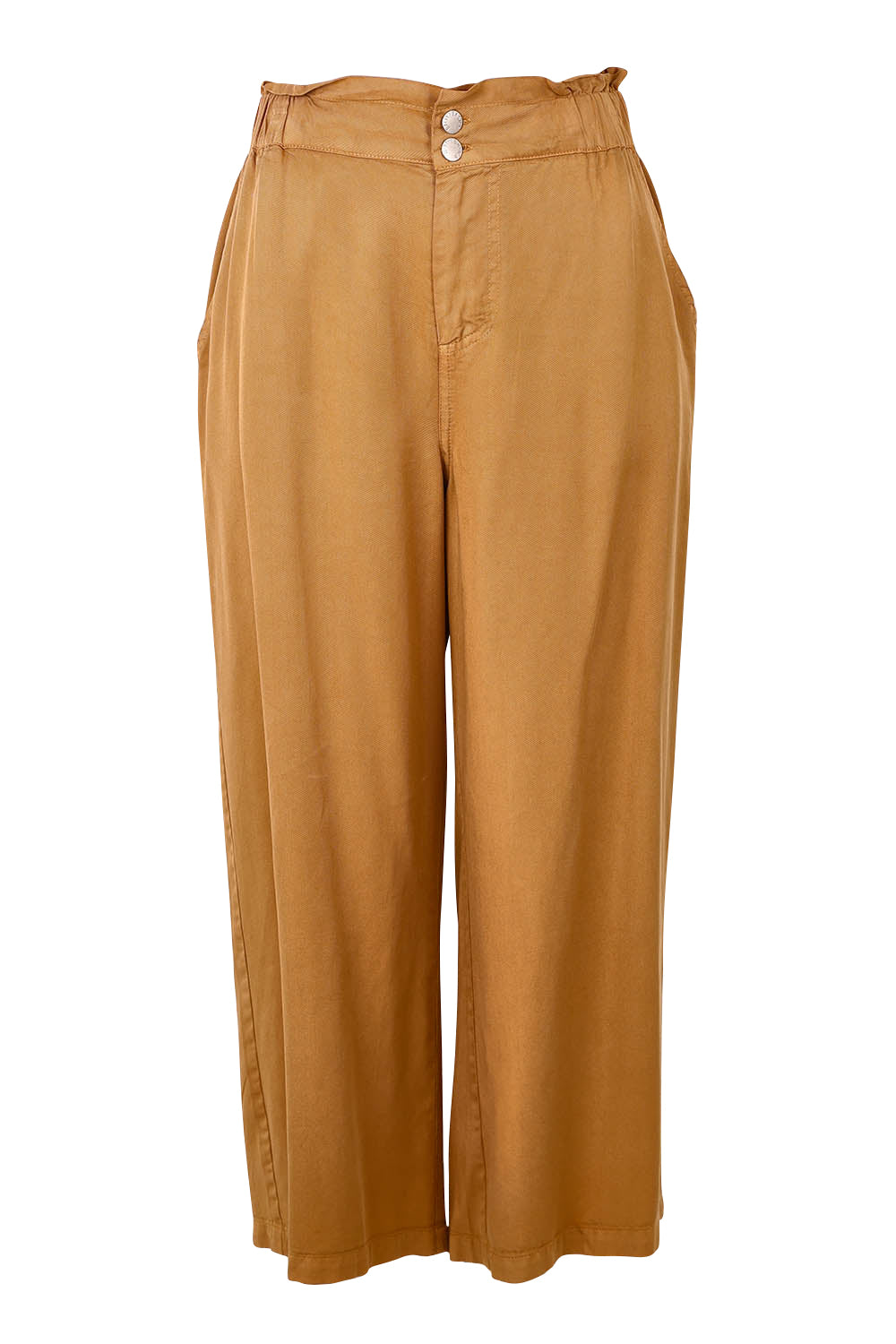 Product shot of the Rio Lyocell Relaxed Pant in colour Tan, from the front