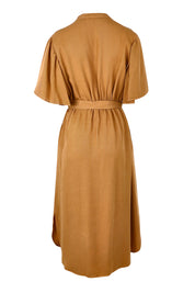 Product shot of the Dresden Lyocell Dress in colour Tan, from the back
