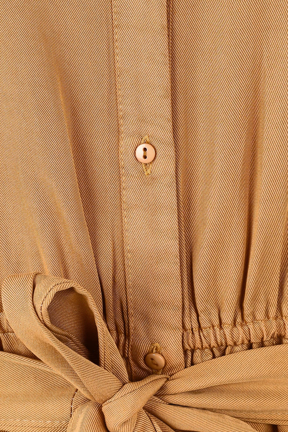Product shot of the Dresden Lyocell Dress in colour Tan, detail