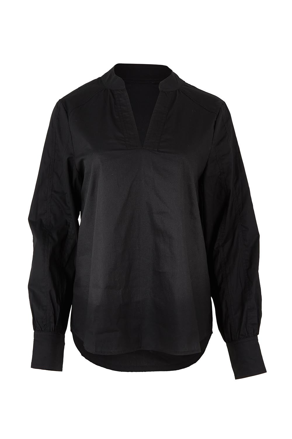 Product shot of the Pinot Cotton Blouse in colour Black (Black), from the front