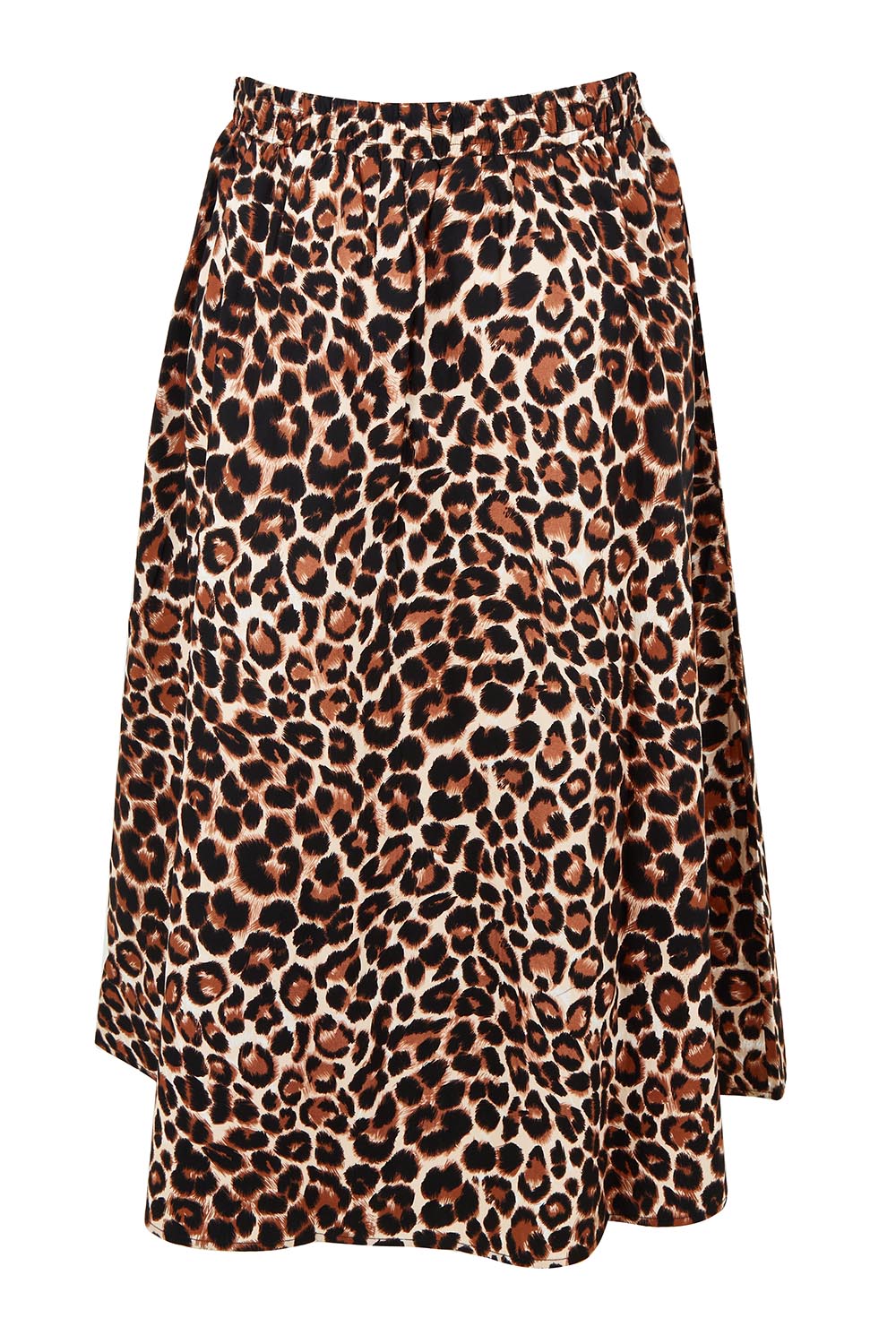 Product shot of the Sirah Cotton Skirt in colour Leopard, from the back