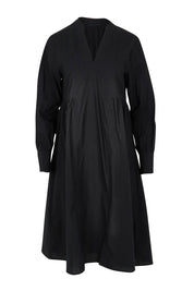 Product shot of the Chardonnay Cotton Dress in colour Black (Black), from the front