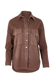Product shot of the Cherry Denim Shirt in colour Coco, from the front