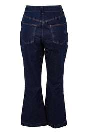 Product shot of the Fleur Bootleg Jean in colour Smokeink (Blue), from the back