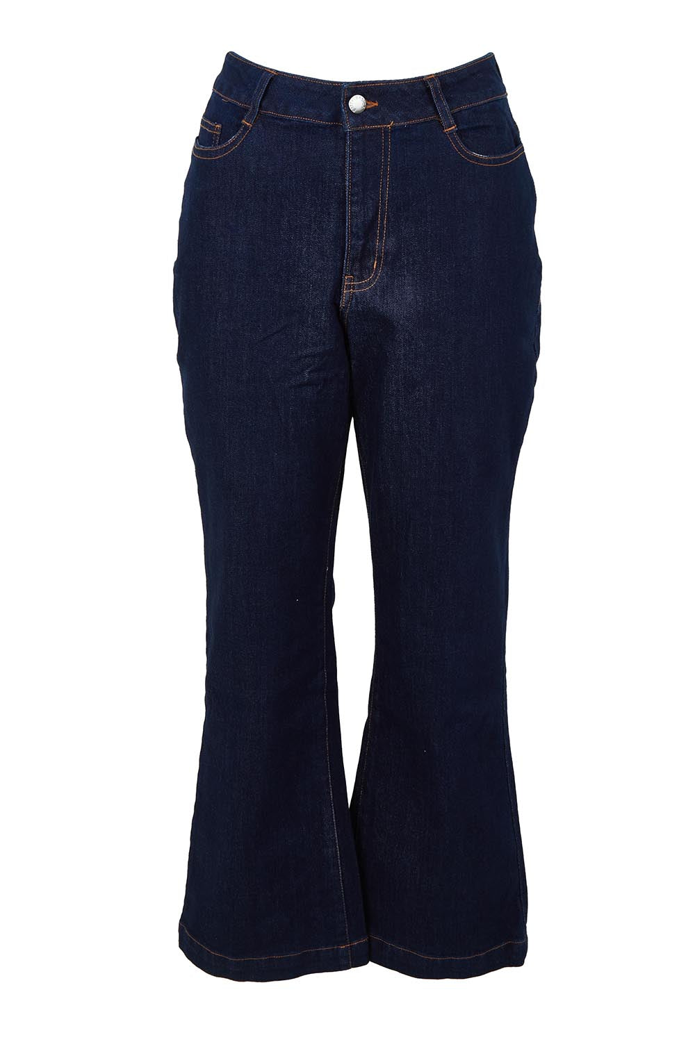 Product shot of the Fleur Bootleg Jean in colour Smokeink (Blue), from the front