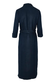 Product shot of the Betty Lyocell Shirt Dress in colour Bluevintag (Blue), from the back