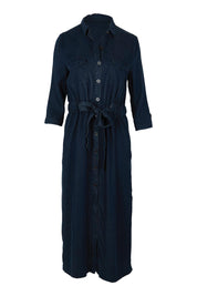 Product shot of the Betty Lyocell Shirt Dress in colour Bluevintag (Blue), from the front