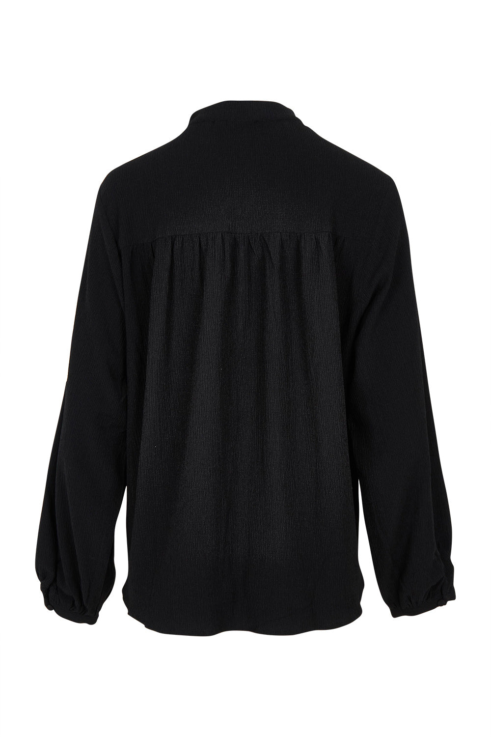 Product shot of the Marie Blouse in colour Black (Black), from the back