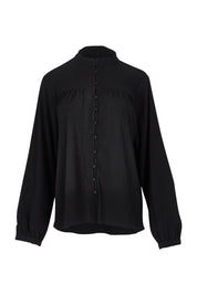 Product shot of the Marie Blouse in colour Black (Black), from the front