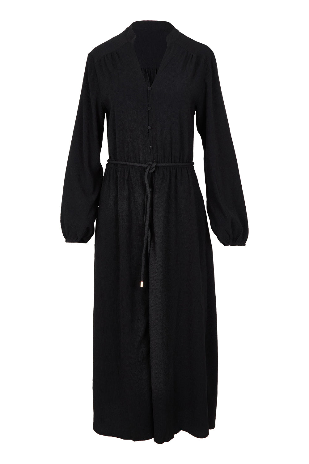 Product shot of the Anette Dress in colour Black (Black), from the front