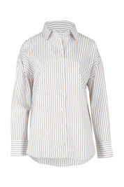 Product shot of the Artemis Cotton Shirt in colour Beigelurex, from the front