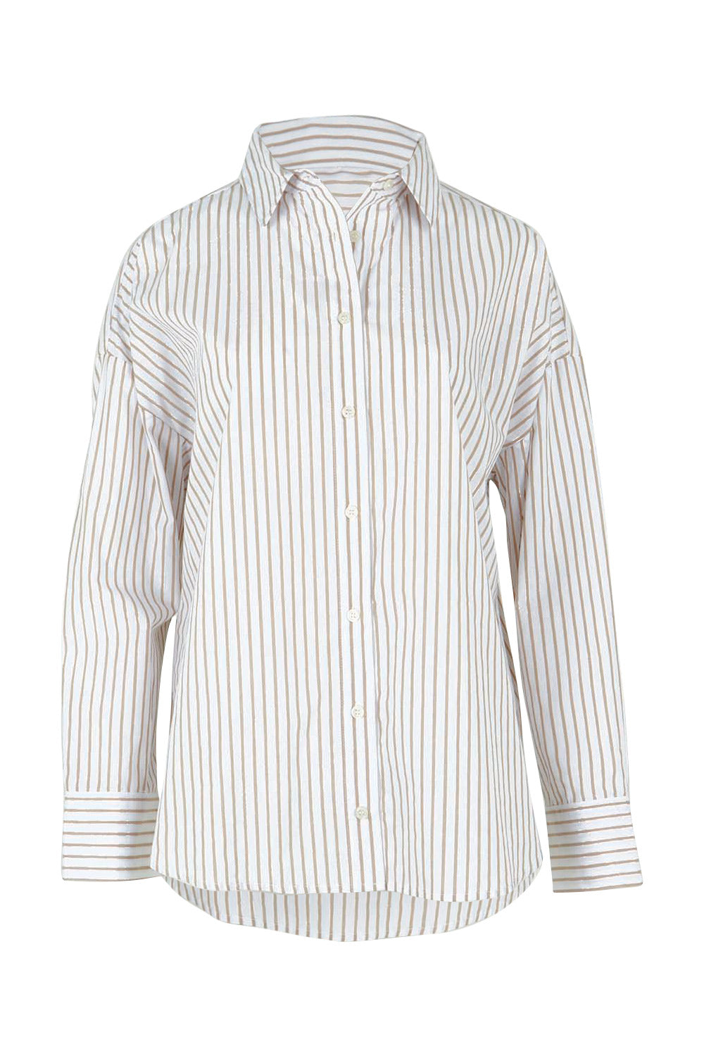 Preloved Artemis Cotton Shirt - Beigelurex