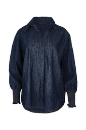 Product shot of the Sonderborg Denim Shirt in colour Darkink (Blue), from the front