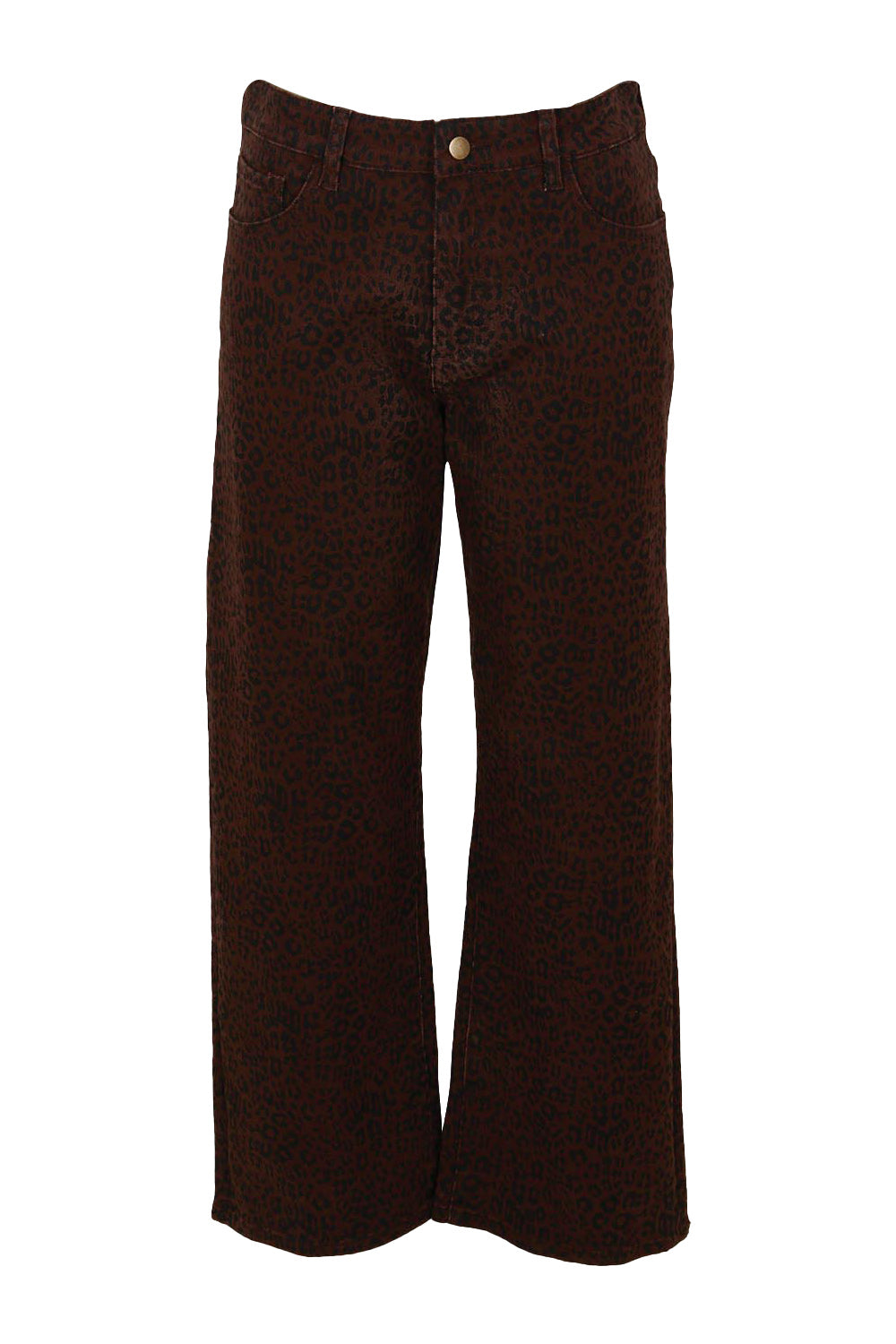 Product shot of the Steffie Relax Straight Leg Jean in colour Leopchoc, from the front