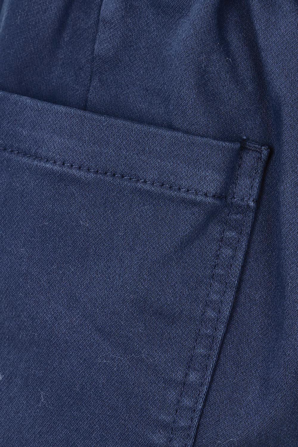 Product shot of the Carey Cotton Blend Chino Jogger in colour Navy (Blue), detail
