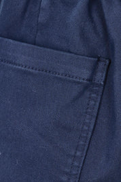 Product shot of the Carey Cotton Blend Chino Jogger in colour Navy (Blue), detail