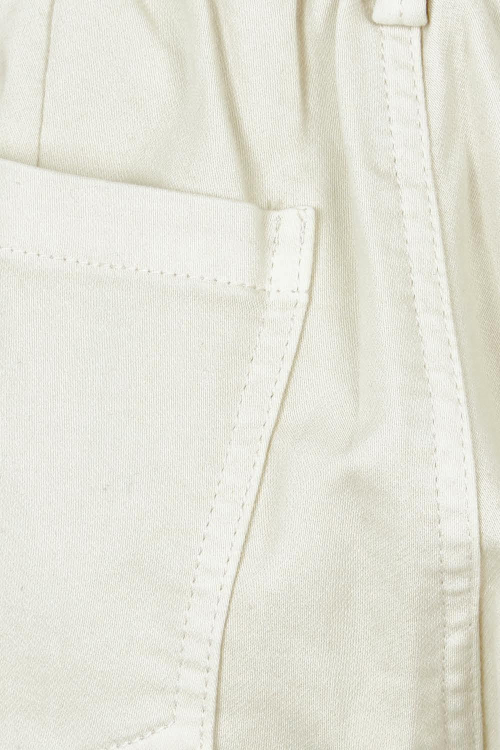 Product shot of the Carey Cotton Blend Chino Jogger in colour Stone, detail