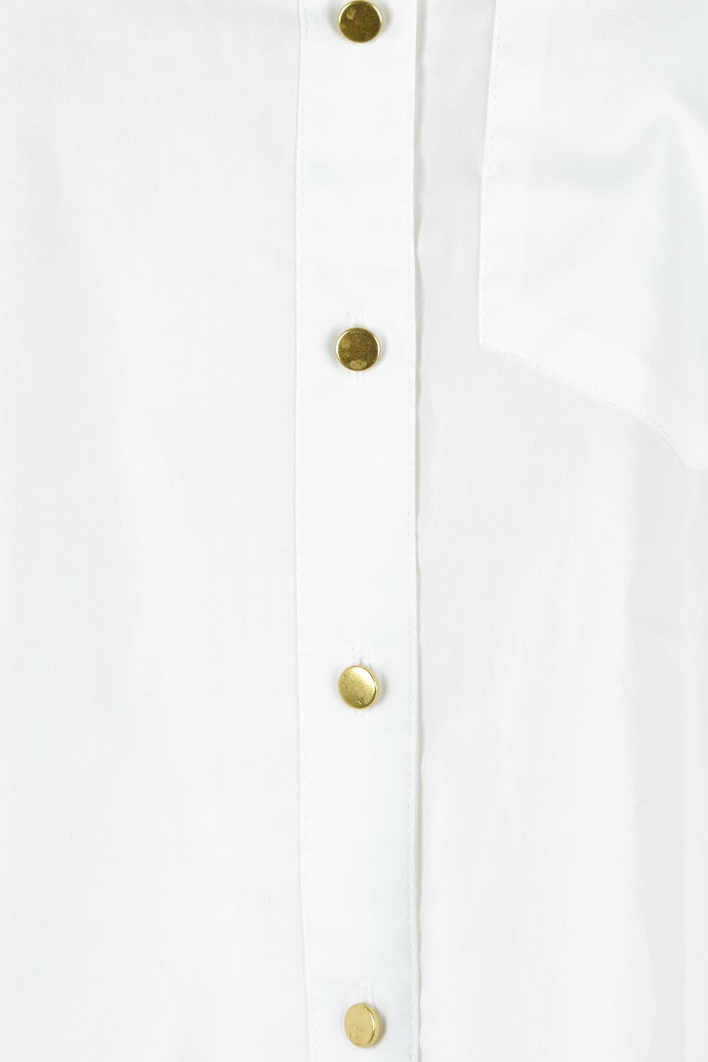 Product shot of the Shellie Cotton Poplin Shirt in colour White (White), detail