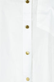 Product shot of the Shellie Cotton Poplin Shirt in colour White (White), detail