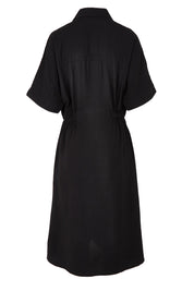 Product shot of the Dusk Dress in colour Black (Black), from the back