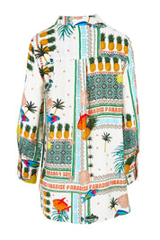 Product shot of the Mills Shirt in colour Paradise, from the back