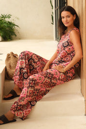 Model Genericm wearing size sample of the Sable Wide Leg Pant – Coco in colour Coco, from the front