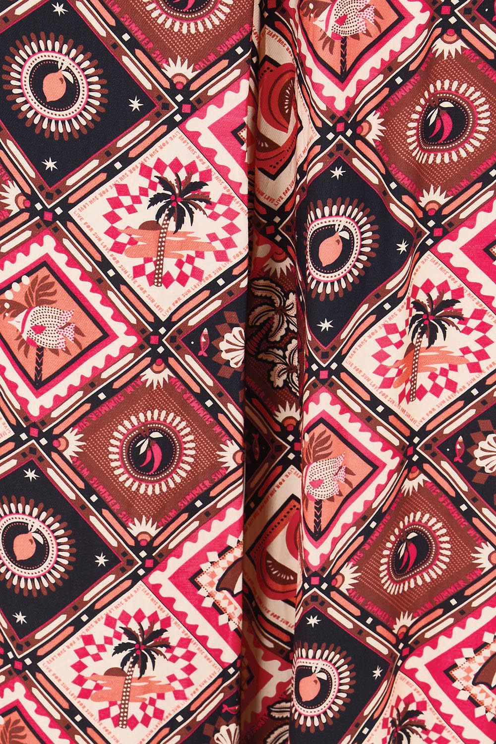Product shot of the Sable Wide Leg Pant – Coco in colour Coco, showing detail