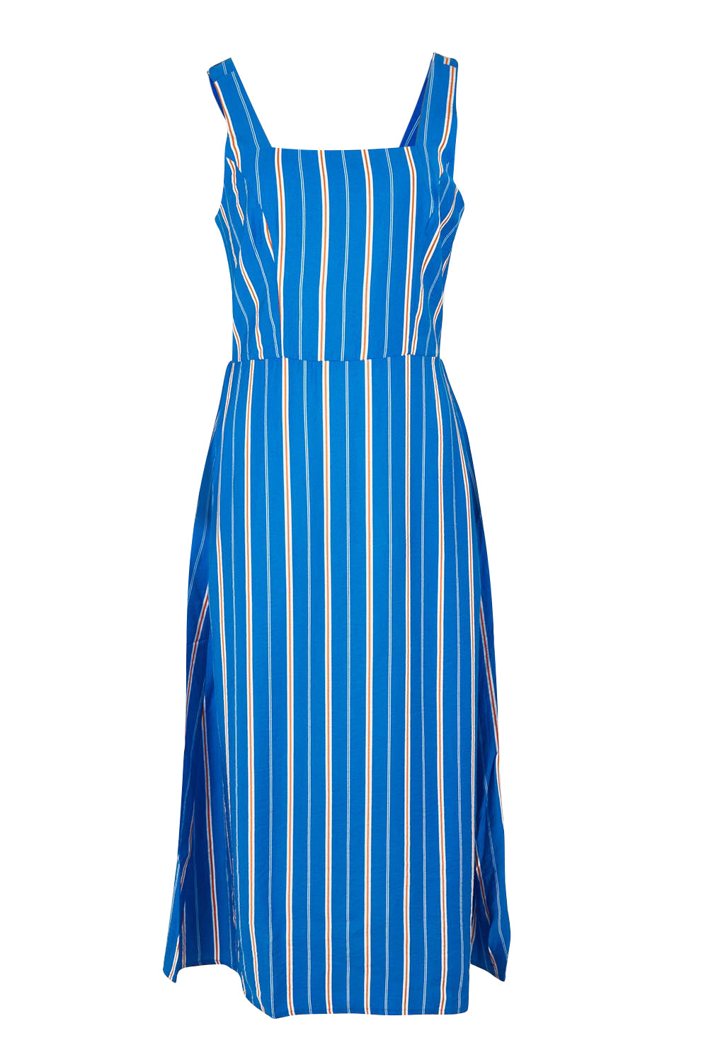 Product shot of the Tegan Midi Dress in colour Blue (Blue), from the front