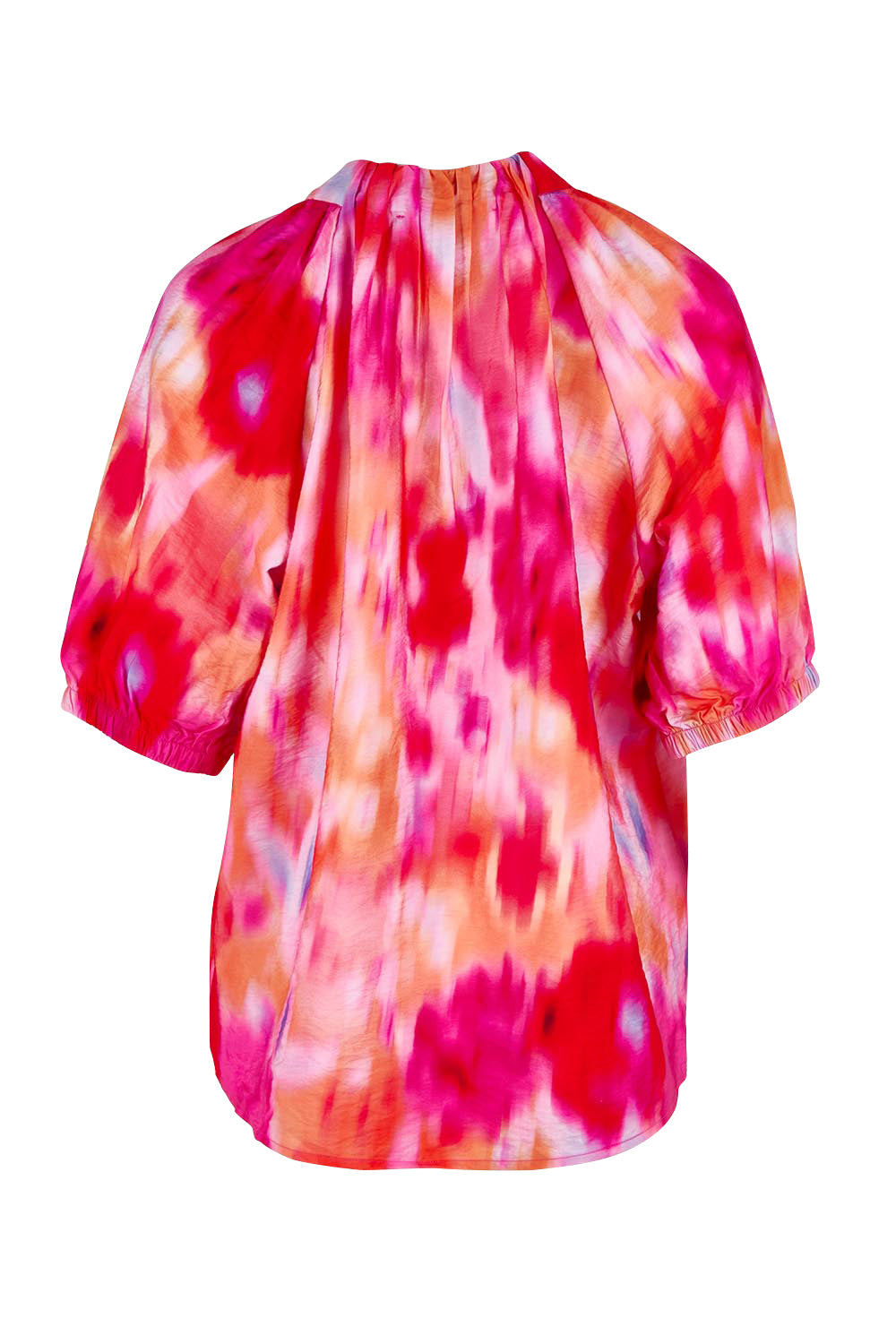 Product shot of the Joanne Blouse in colour Floral (Pink), from the back