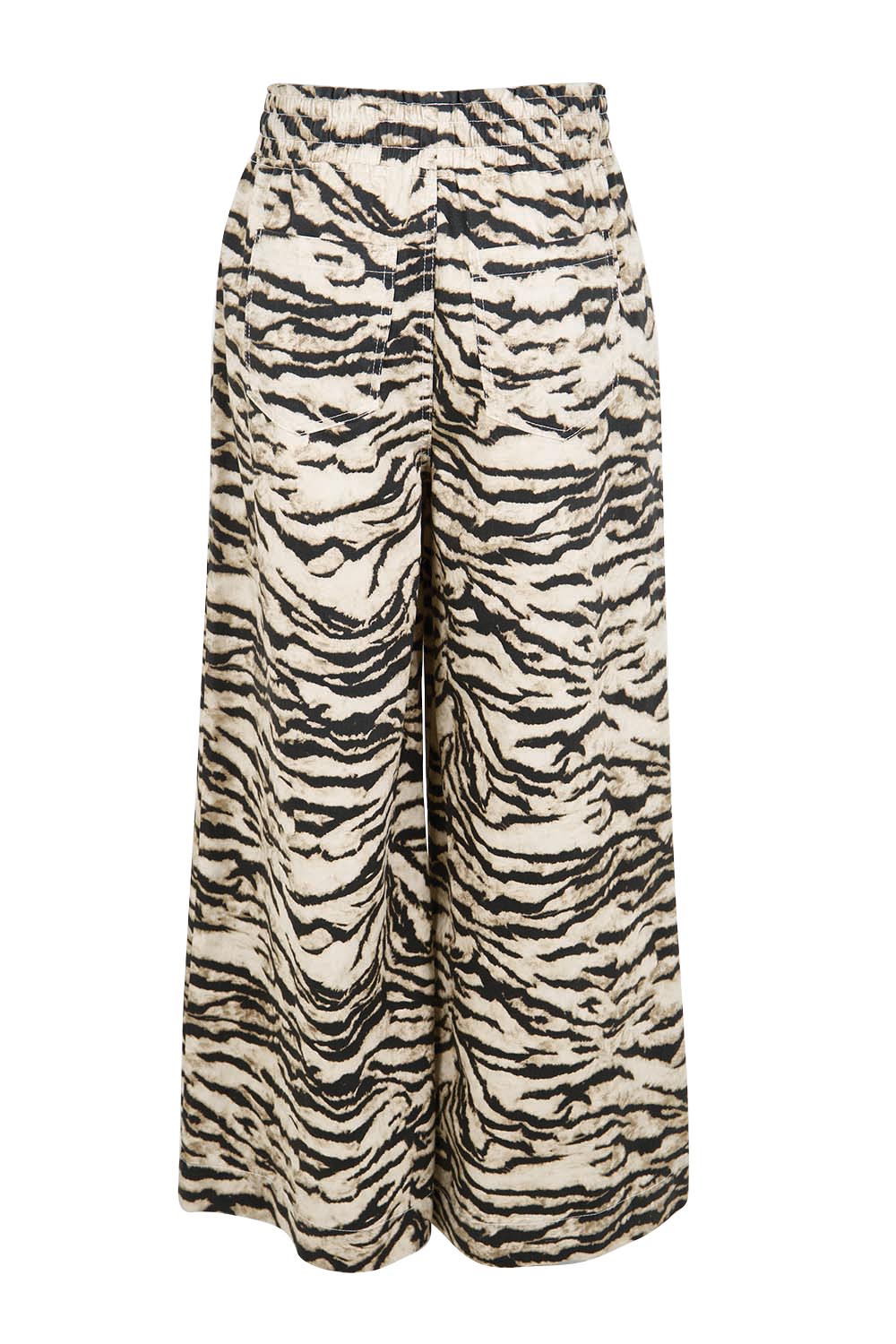 Product shot of the Saffra Relax Leg Jean – Animal in colour Animal, from the back