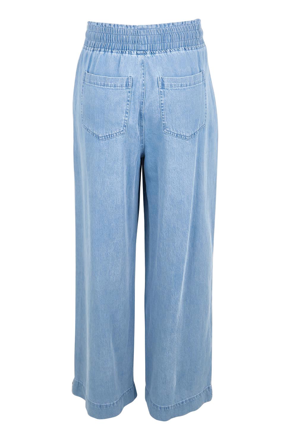 Product shot of the Saffra Relax Leg Jean - Midwash in colour Midwash, from the back