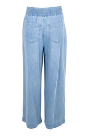 Product shot of the Saffra Relax Leg Jean - Midwash in colour Midwash, from the back