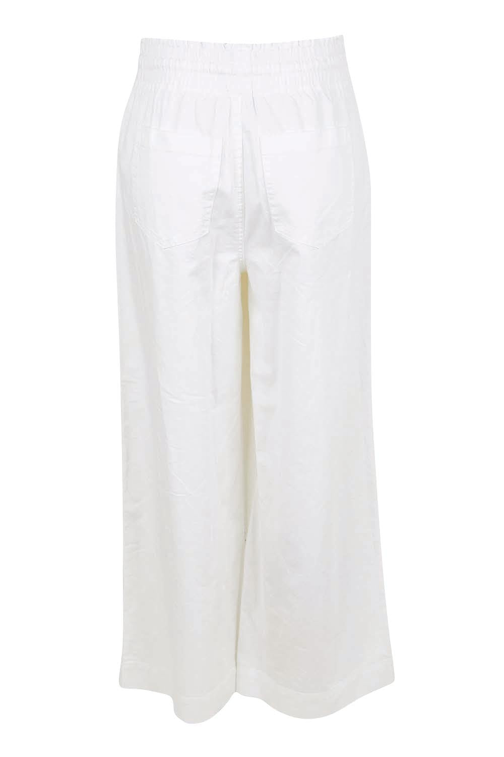 Product shot of the Saffra Relax Leg Jean – White in colour White, from the back