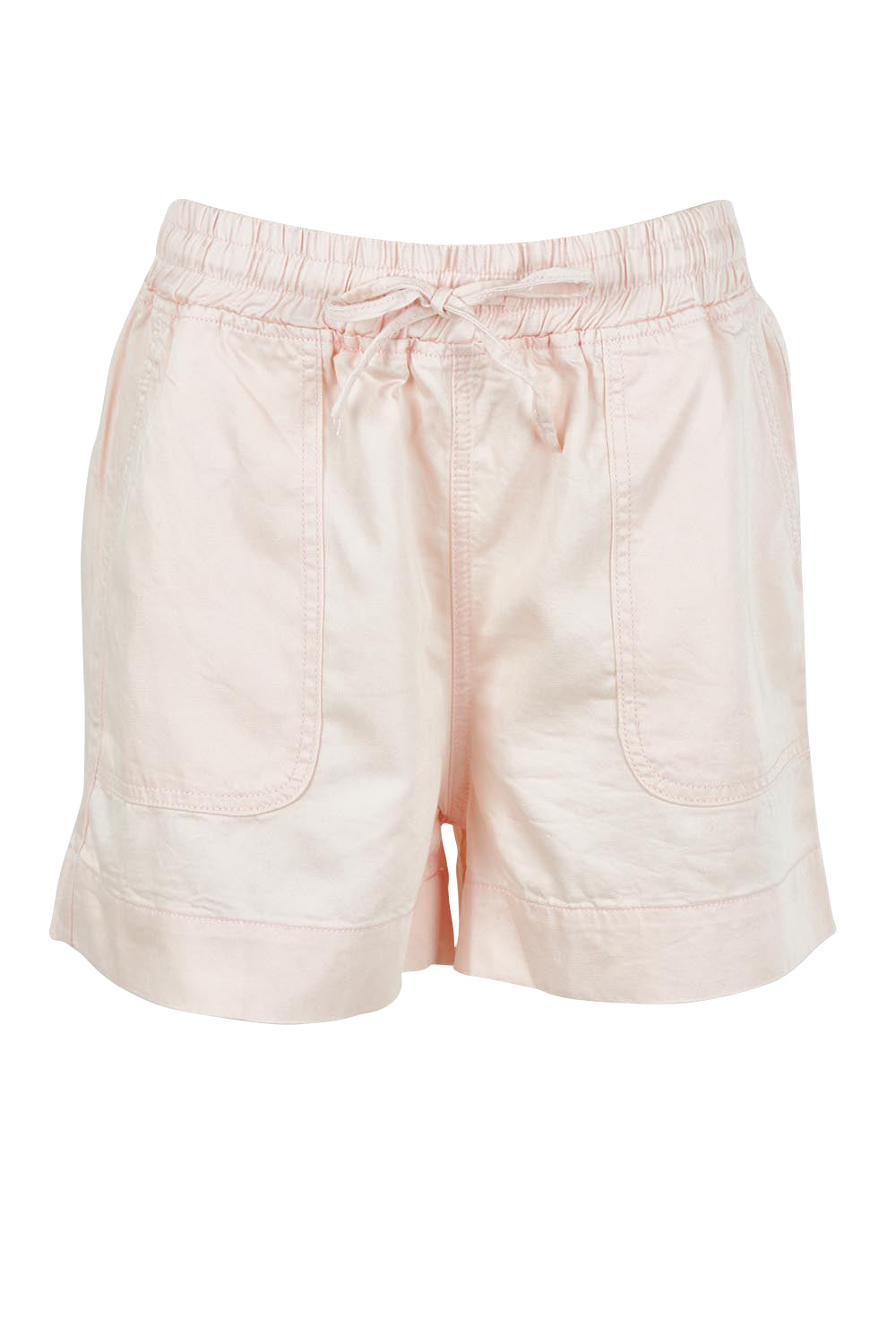 Product shot of the Relax Denim Shorts in colour Pink (Pink), from the front