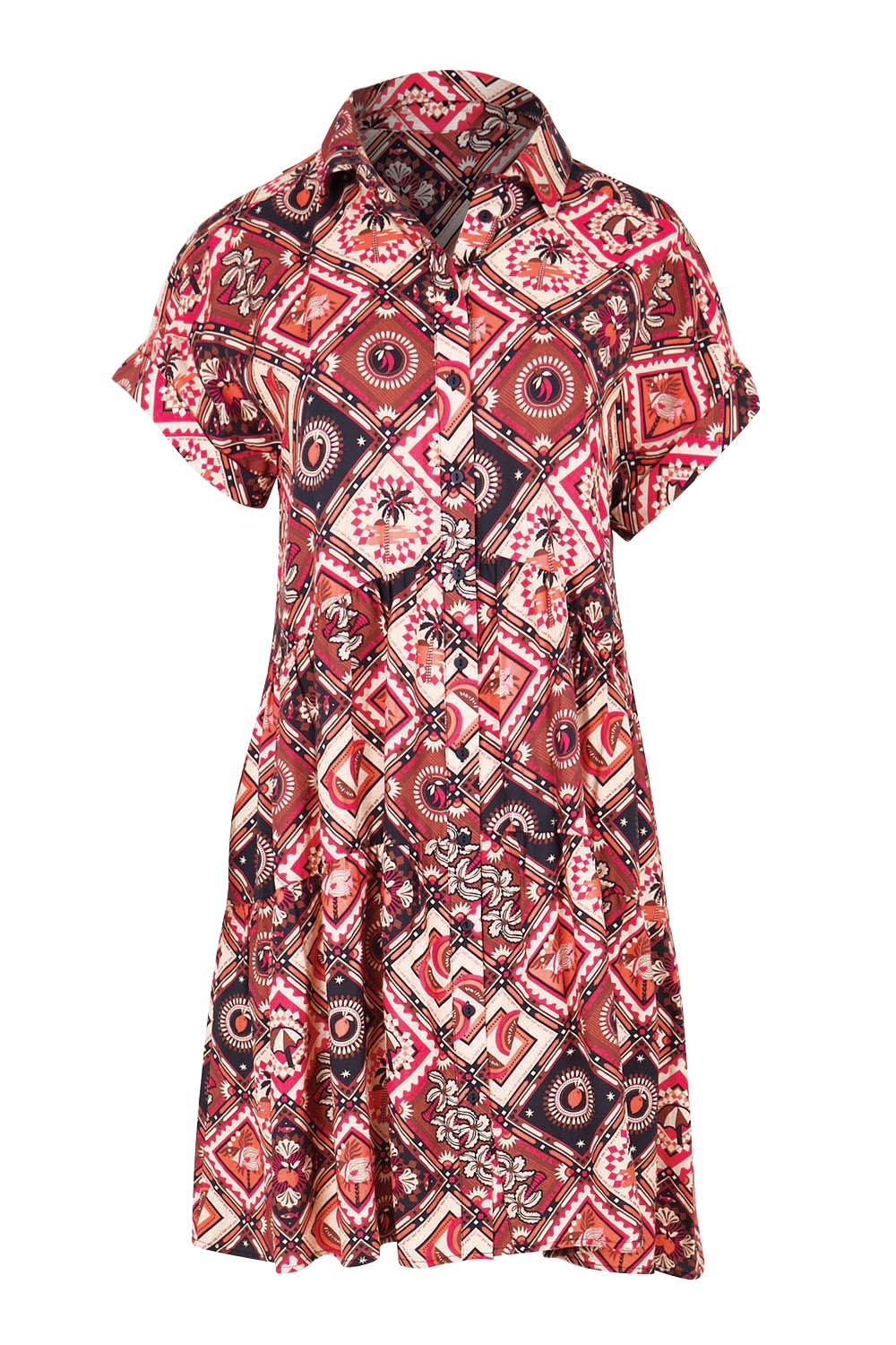 Product shot of the Copacabana Shirt Dress – Coco in colour Coco, from the front
