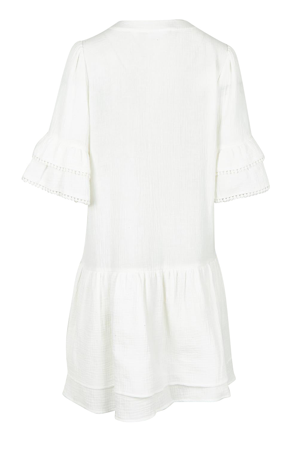 Product shot of the Malibu Cotton Dress in colour White (White), from the back