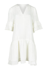 Product shot of the Malibu Cotton Dress in colour White (White), from the front