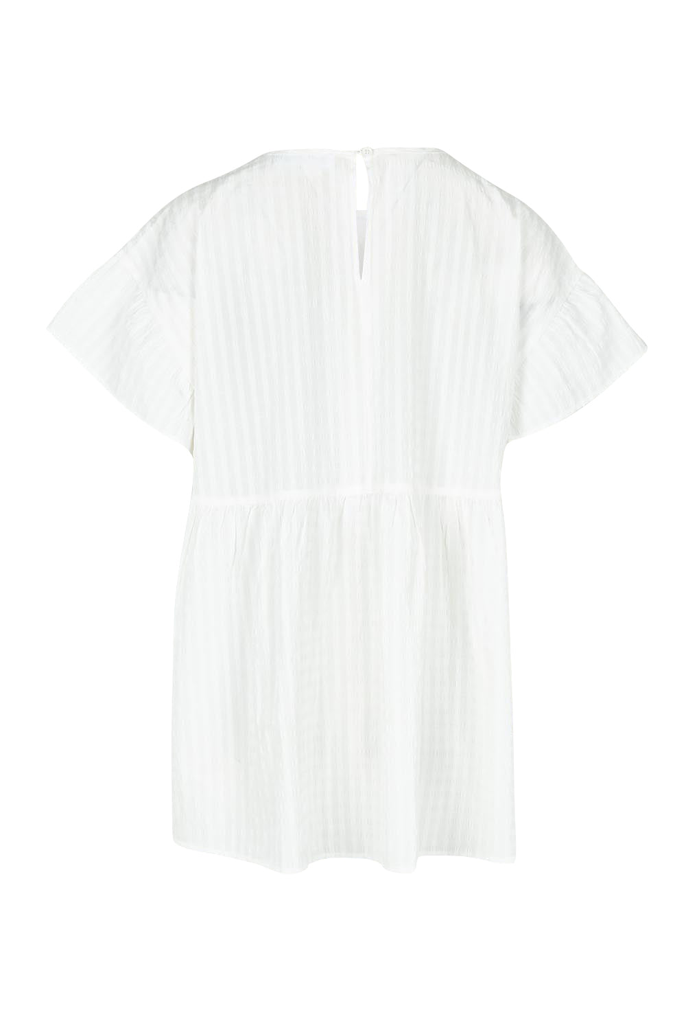Product shot of the Poppy Cotton Blend Blouse in colour White (White), from the back