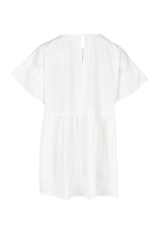 Product shot of the Poppy Cotton Blend Blouse in colour White (White), from the back