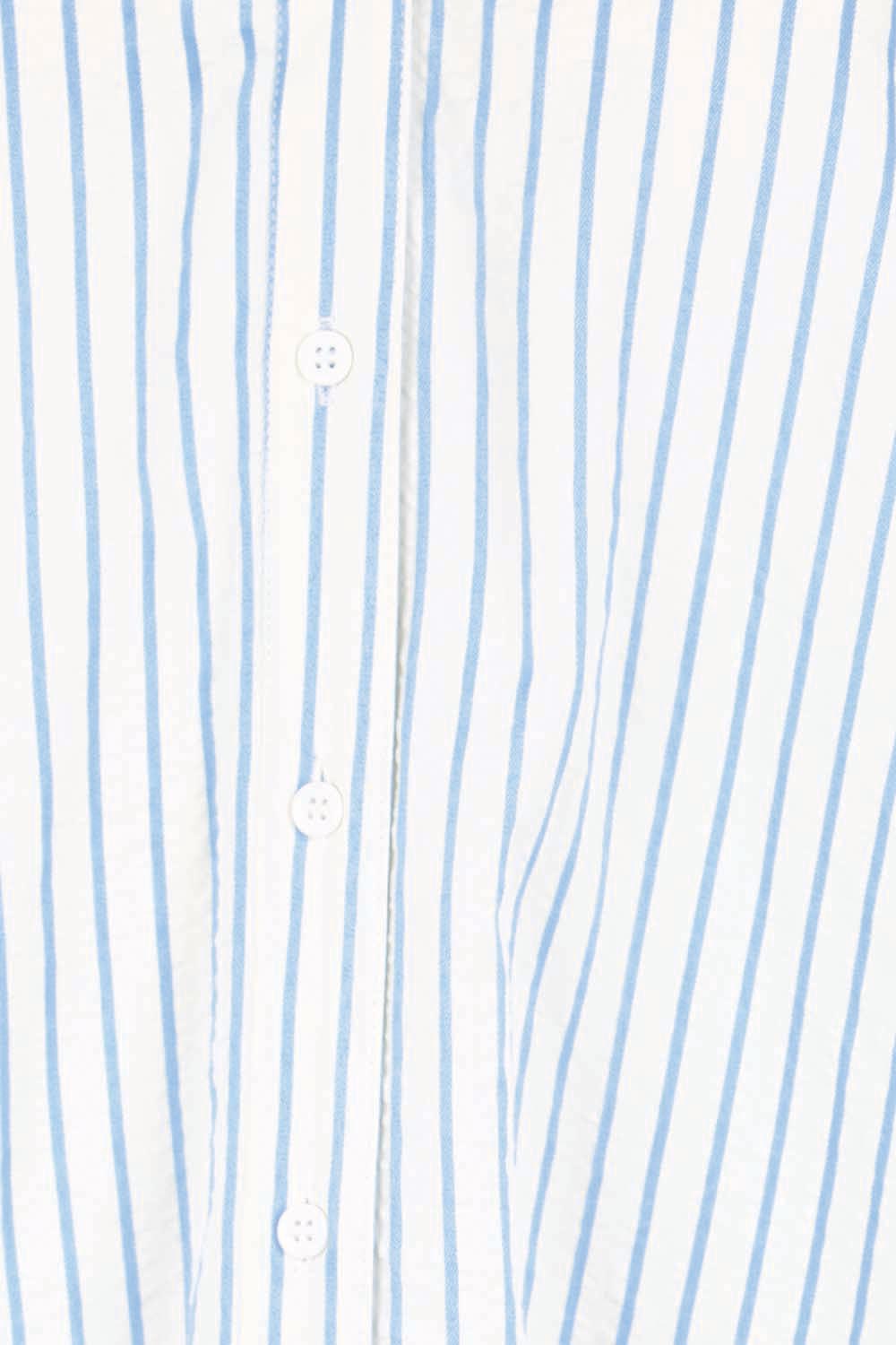 Product shot of the Romi Shirt – Blue in colour Blue, showing detail