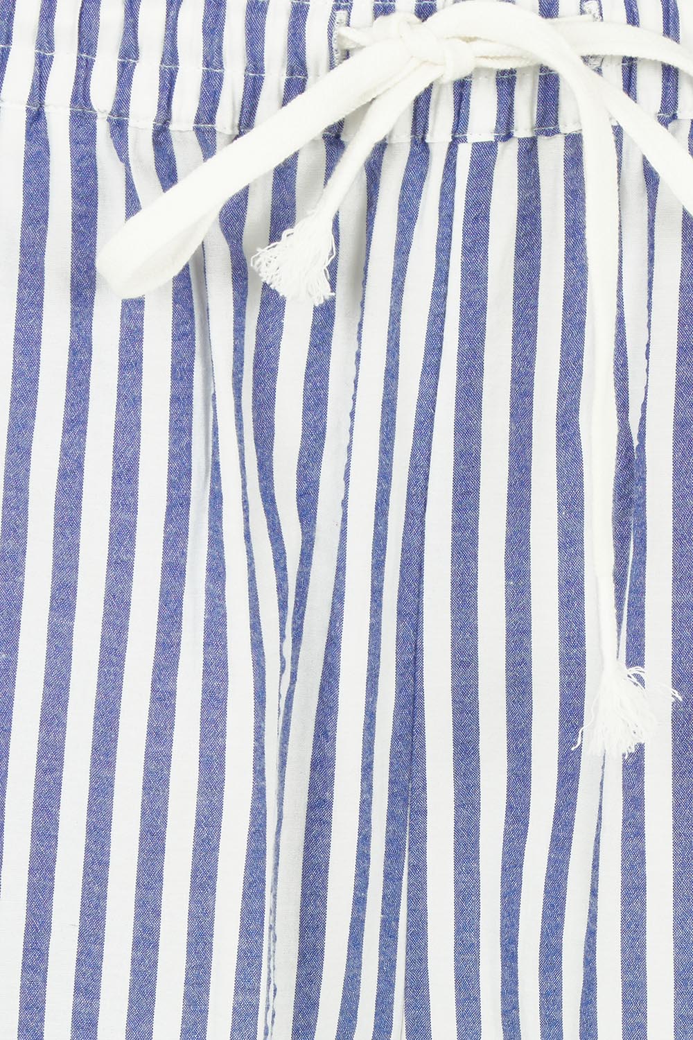 Product shot of the Georgie Cotton Blend Pant in colour Navystripe (Blue), detail