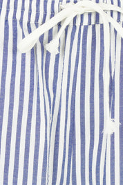 Product shot of the Georgie Cotton Blend Pant in colour Navystripe (Blue), detail