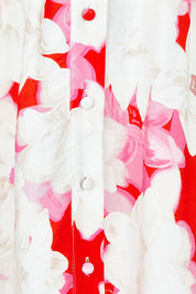 Product shot of the Moxie Dress in colour Redfloral (Red), detail