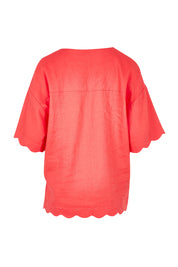 Product shot of the Scarlett Shirt in colour Red (Red), from the back