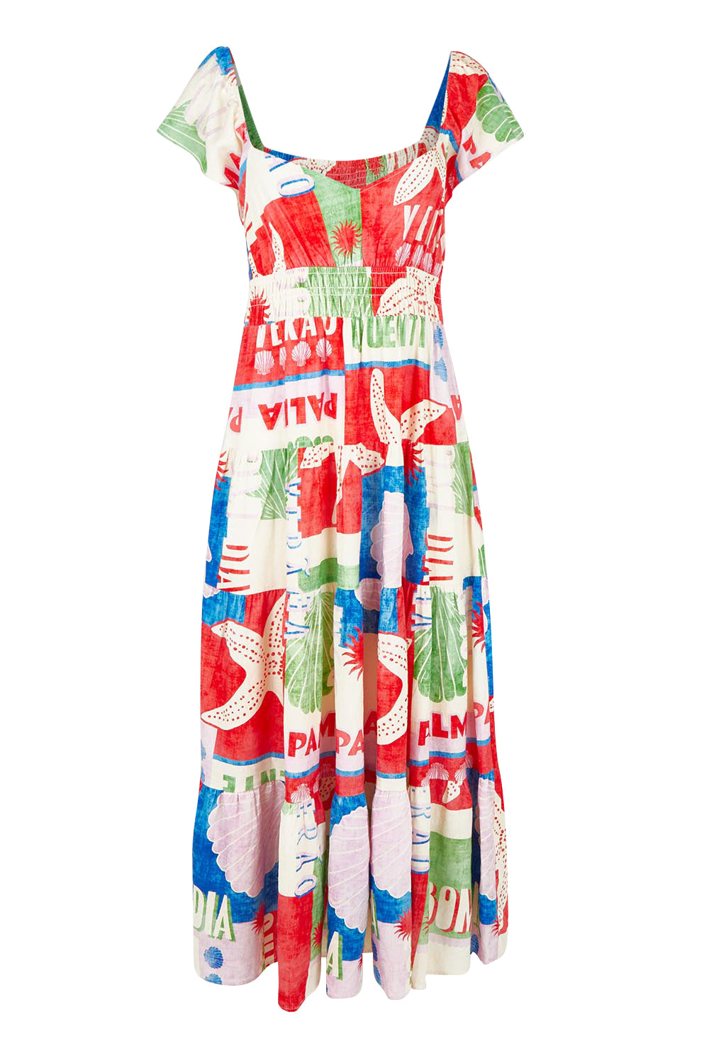Product shot of the Sadie Dress in colour Seashell, from the front